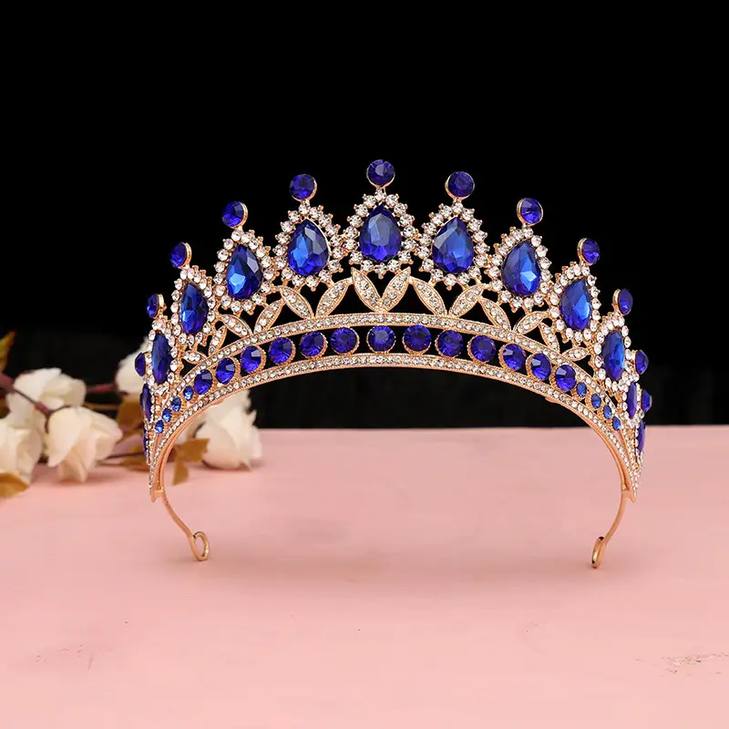 Princess Crown with Emerald Stones for Weddings & Parties