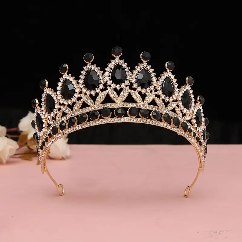 Princess Crown with Emerald Stones for Weddings & Parties