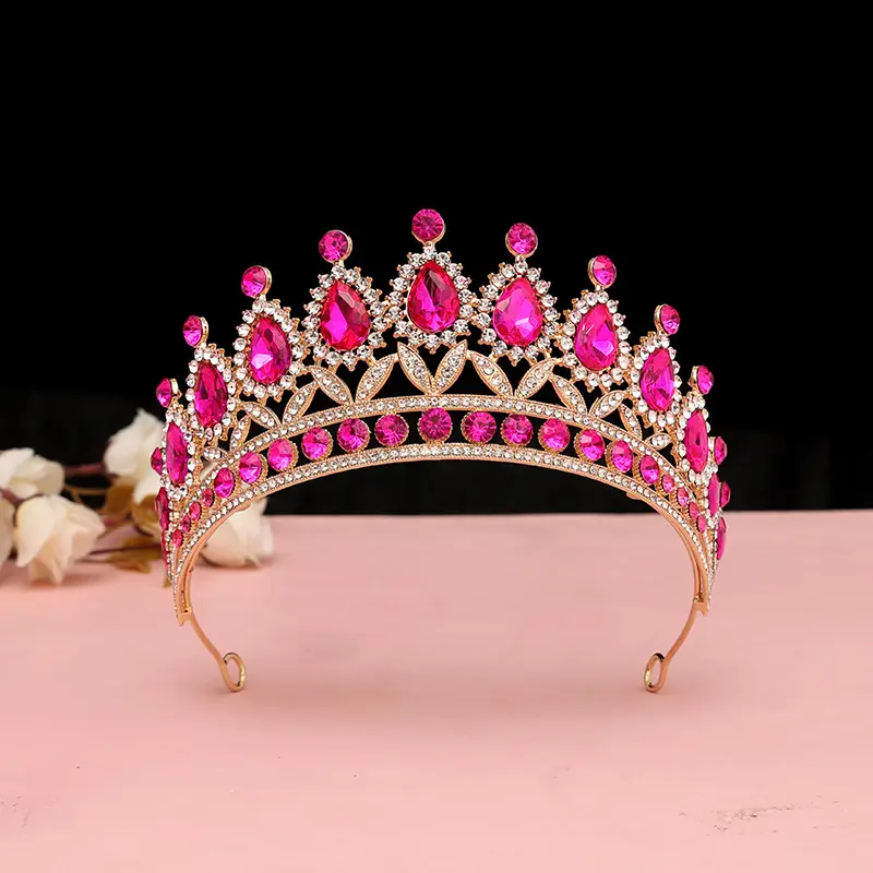 Princess Crown with Emerald Stones for Weddings & Parties
