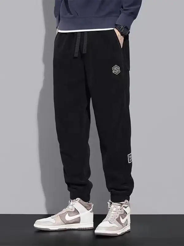 Men Fleece Lit Pants Winter Cold Proof Thick Black - Image 30