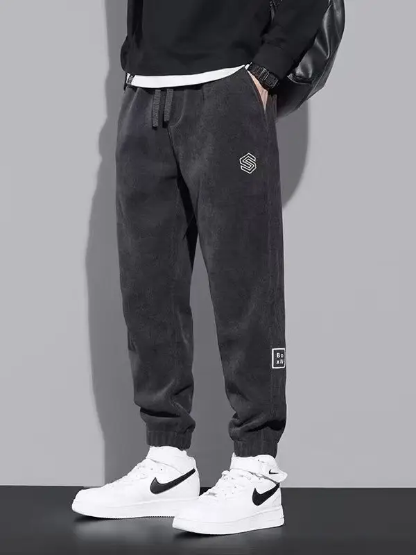 Men Fleece Lit Pants Winter Cold Proof Thick Black - Image 31