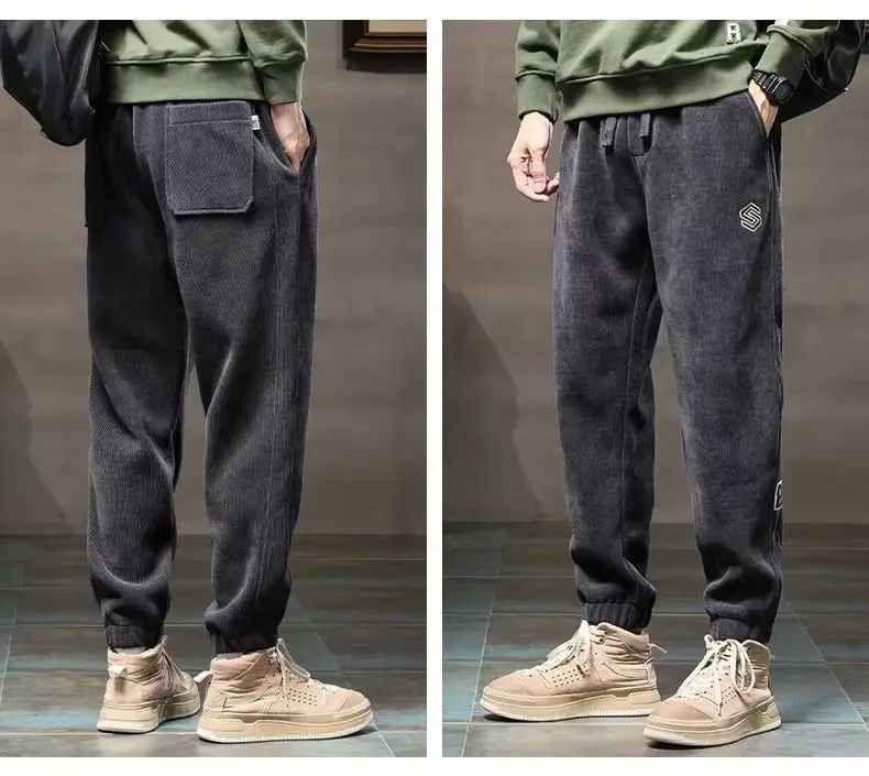 Men Fleece Lit Pants Winter Cold Proof Thick Black — feature 7