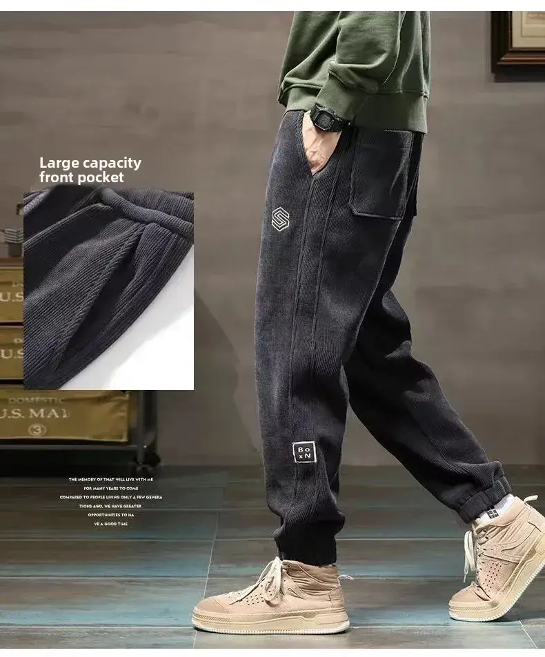 Men Fleece Lit Pants Winter Cold Proof Thick Black - Image 22