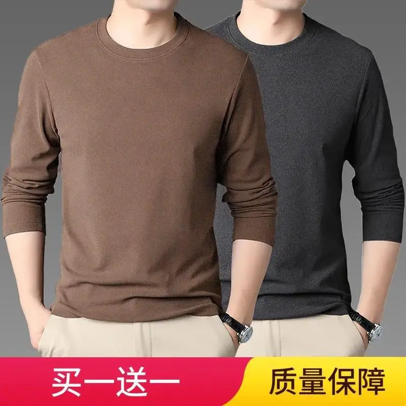 Men's Black Fleece Lined Long Sleeve T-Shirt - Image 9