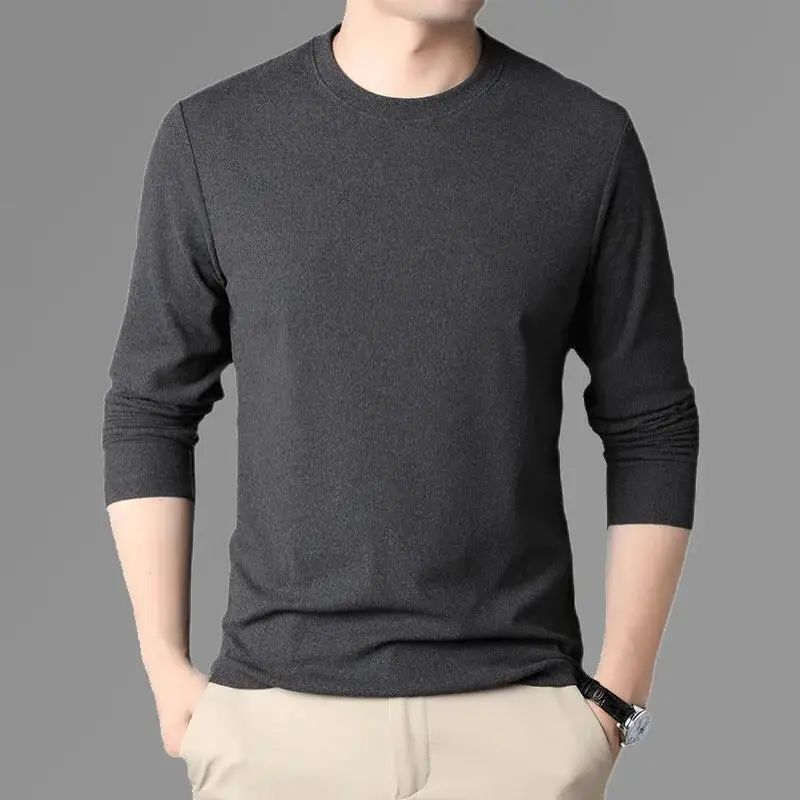 Men's Black Fleece Lined Long Sleeve T-Shirt — feature 12