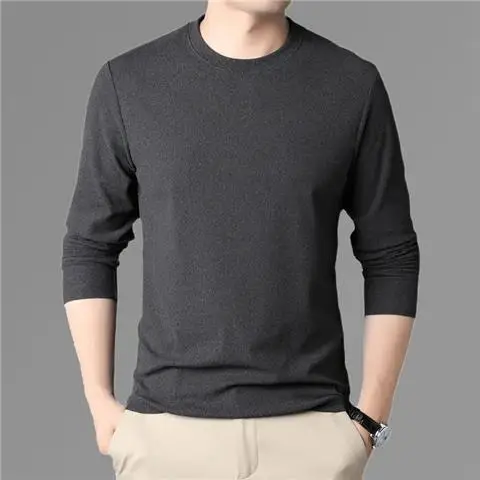 Men's Black Fleece Lined Long Sleeve T-Shirt - Image 4