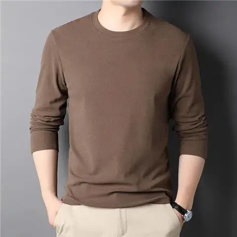 Men's Black Fleece Lined Long Sleeve T-Shirt - Image 5