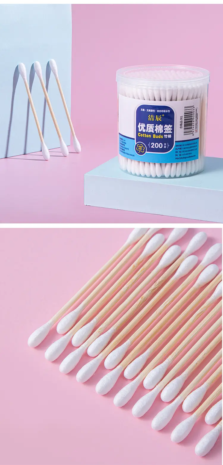 100pcs Double-Headed Bamboo Cotton Swabs — feature 2