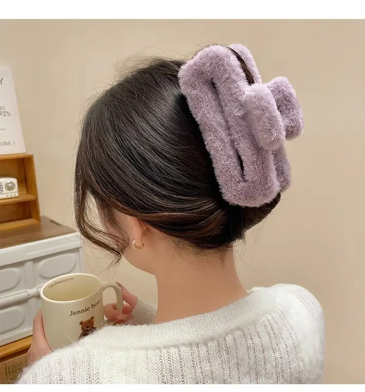Autumn Winter Furry Hairpin Clip for Women — feature 12