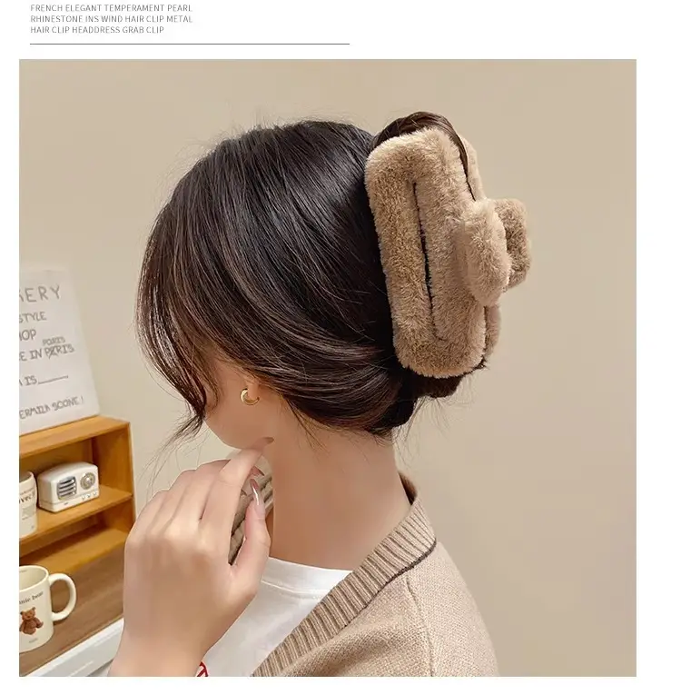 Autumn Winter Furry Hairpin Clip for Women — feature 4