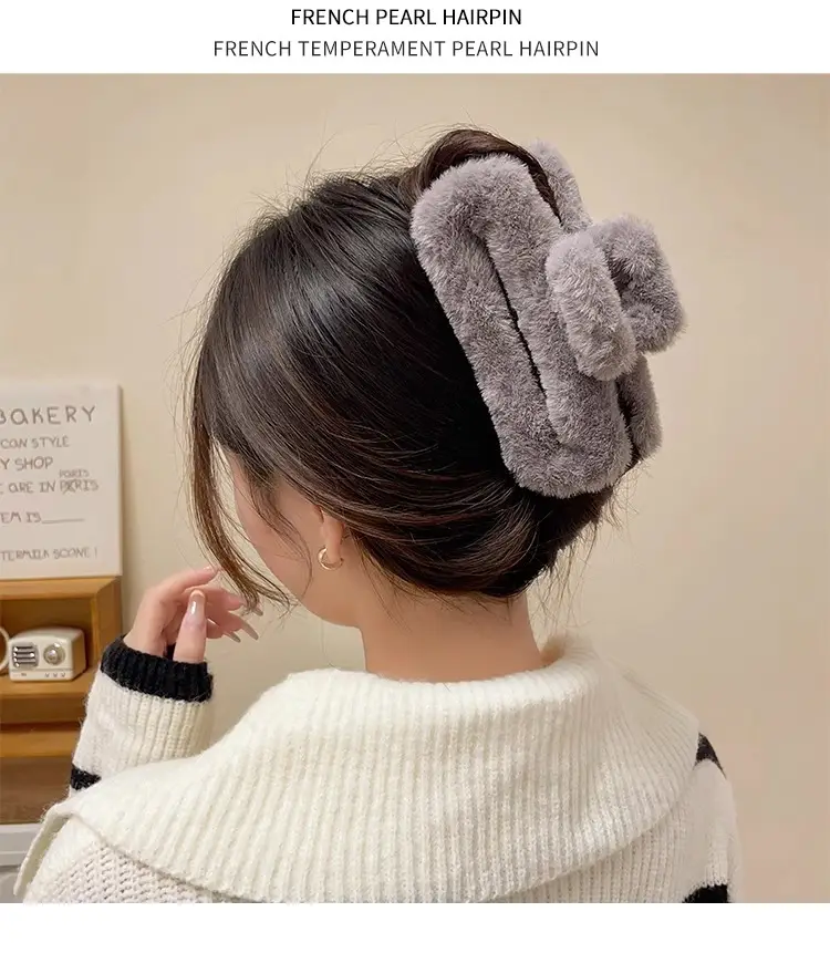 Autumn Winter Furry Hairpin Clip for Women — feature 5