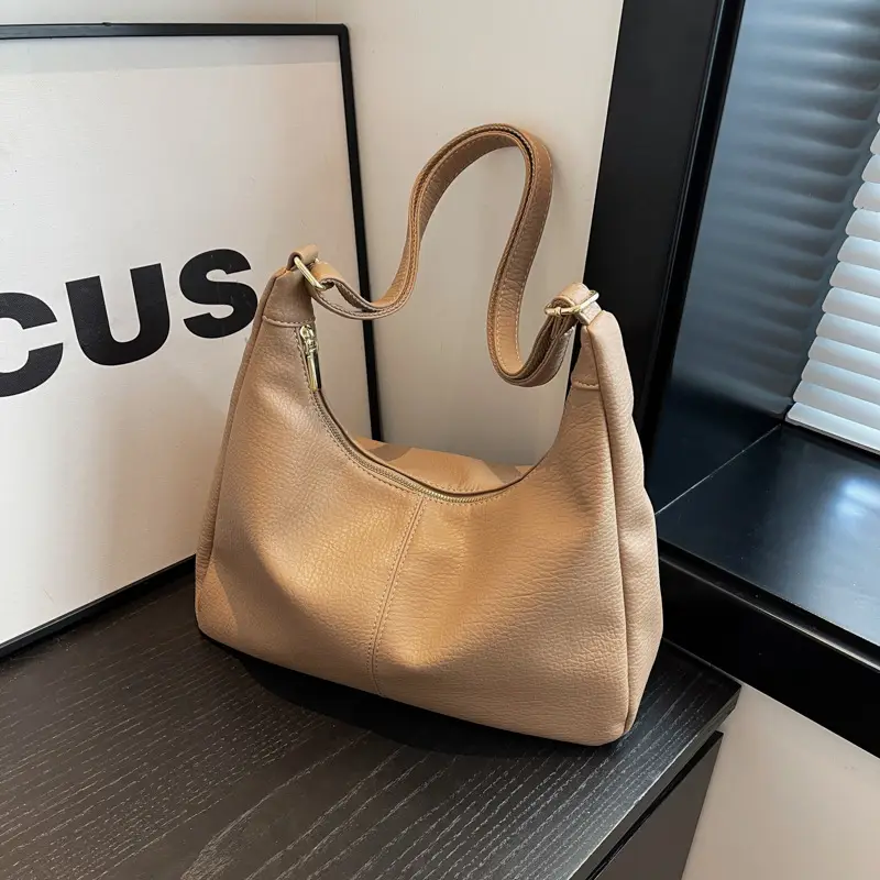 Black Leather Shoulder Bag for Women 2023