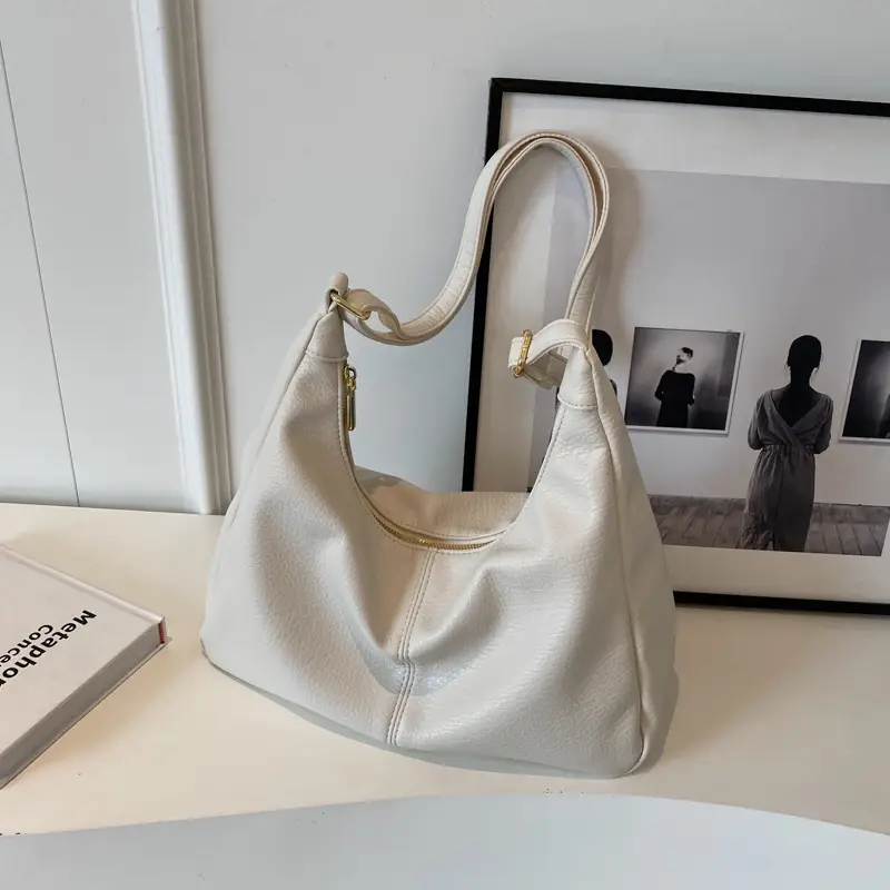 Black Leather Shoulder Bag for Women 2023