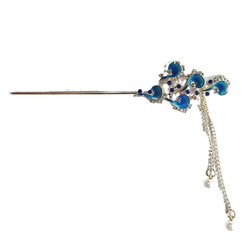 Blue Xiangyun Tassel Hairpin for Women - Image 6