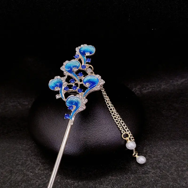 Blue Xiangyun Tassel Hairpin for Women — feature 2