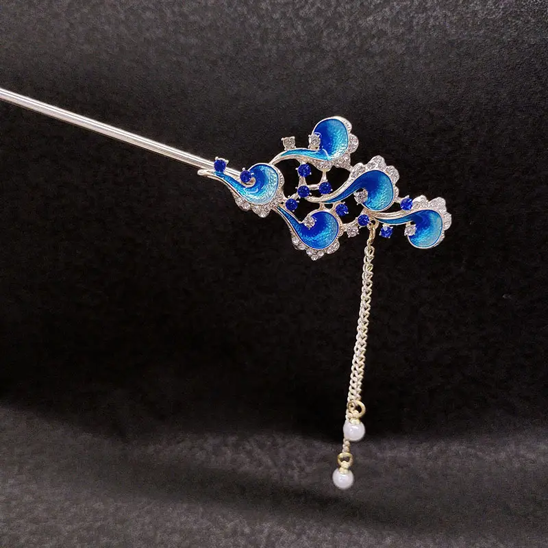 Blue Xiangyun Tassel Hairpin for Women — feature 5