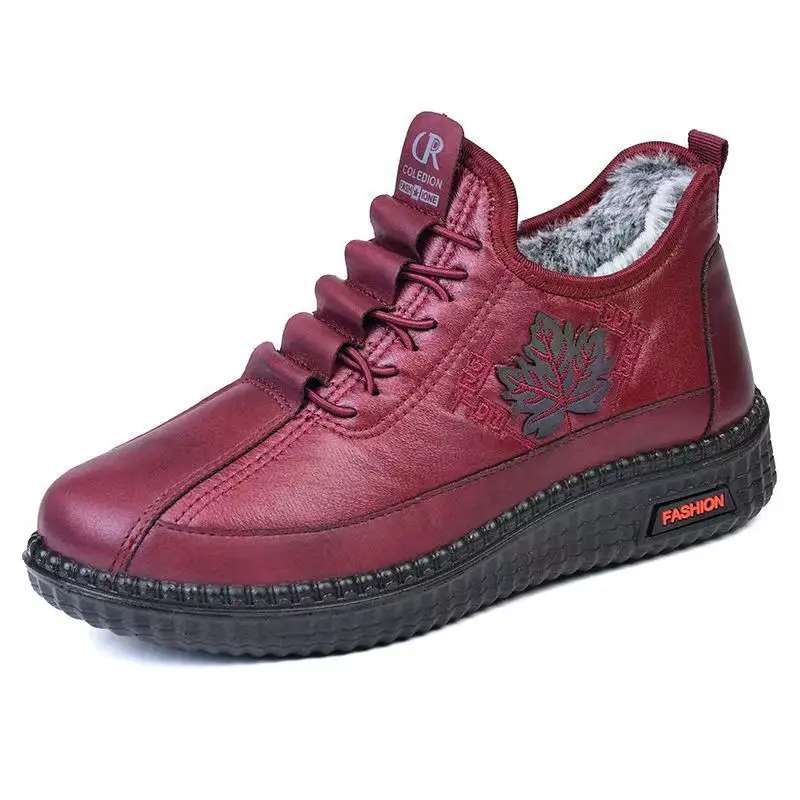 Winter New Non-slip Slip-on Casual Women's Shoes fleece-lined Snow Boots Thickened Women's Shoes Middle-aged and Elderly Moms Shoes - Image 7