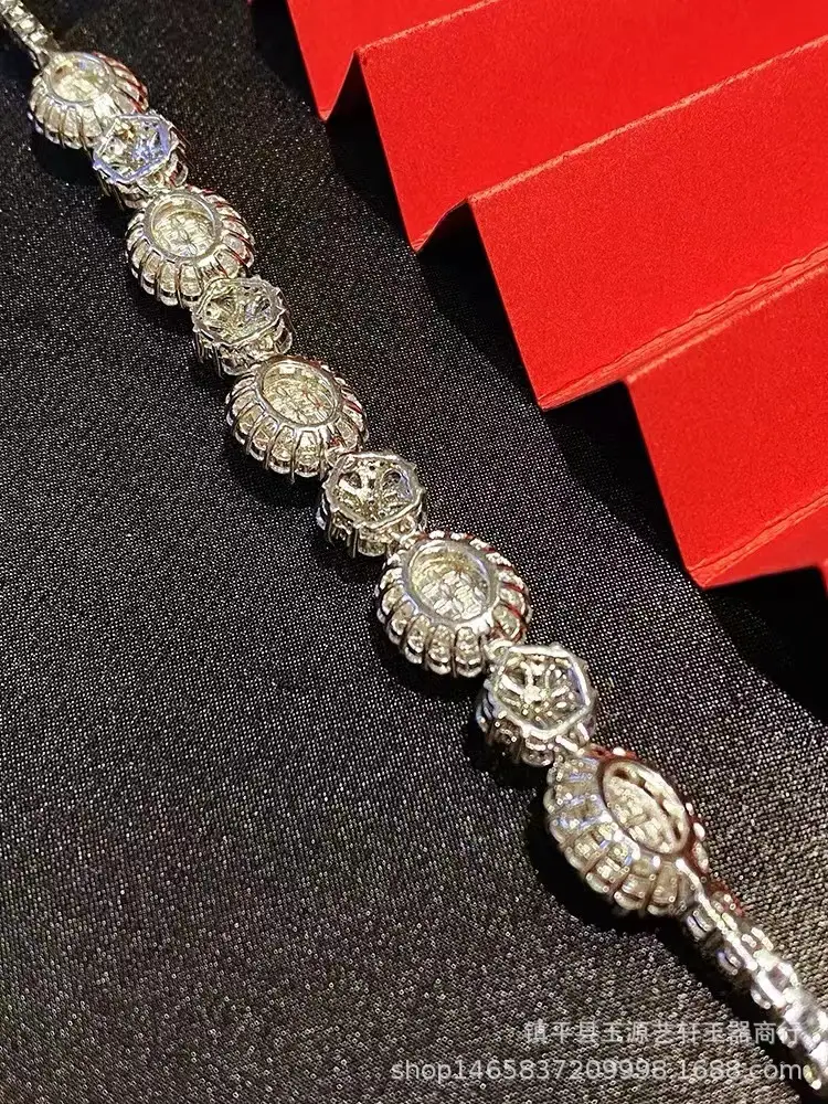 925 Silver Plated Blue Chalcedony Bracelet for Women — feature 3