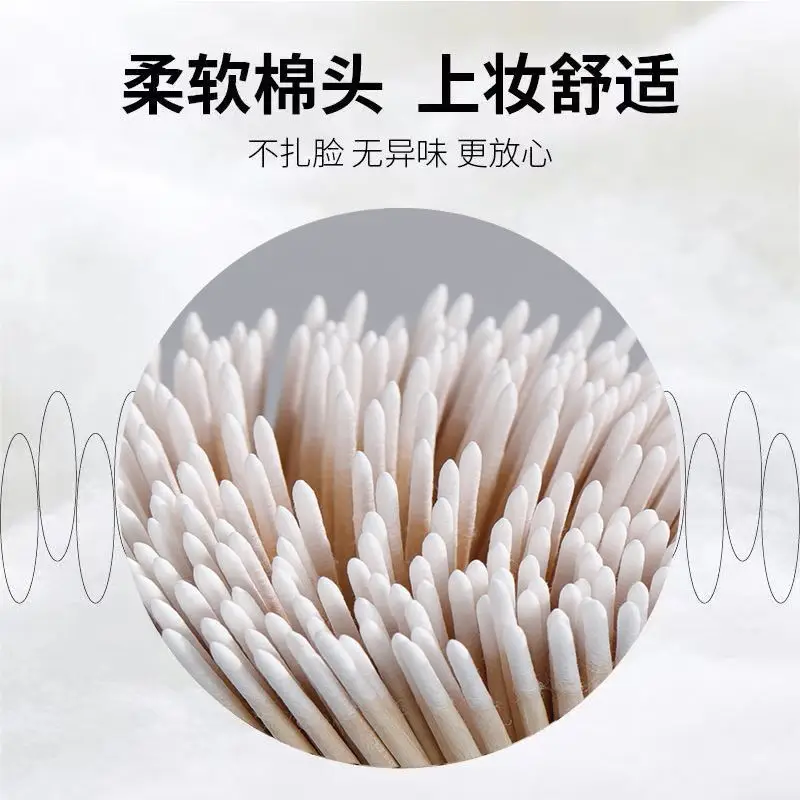 Double-Headed Cotton Eyebrow Swabs for Precision Application - Image 4
