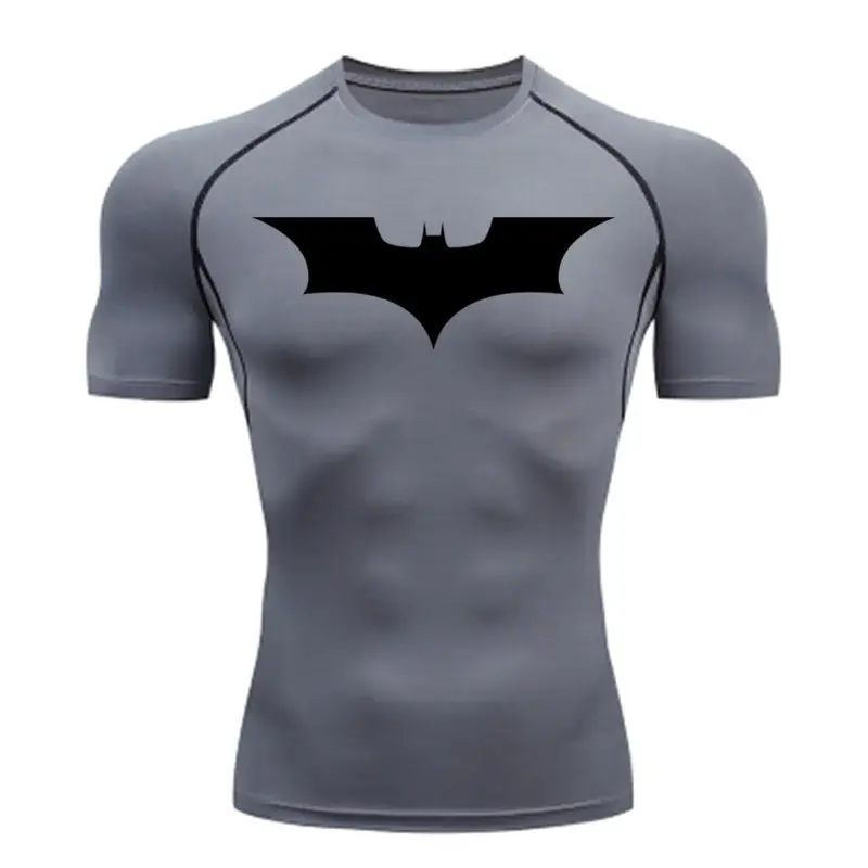 Men's Batman Graphic Compression T-Shirt Grey - Image 34