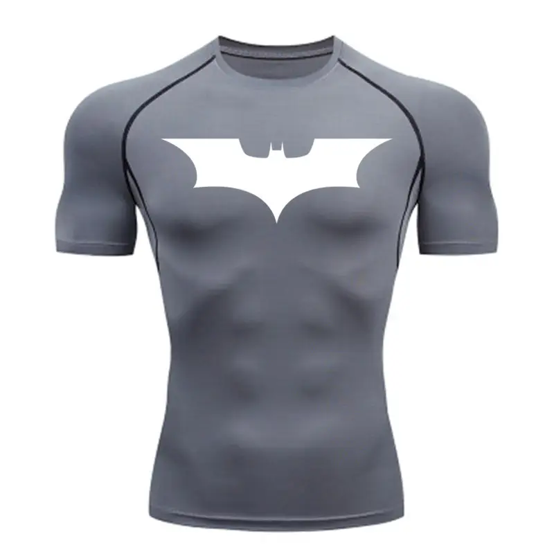 Men's Batman Graphic Compression T-Shirt Grey - Image 7