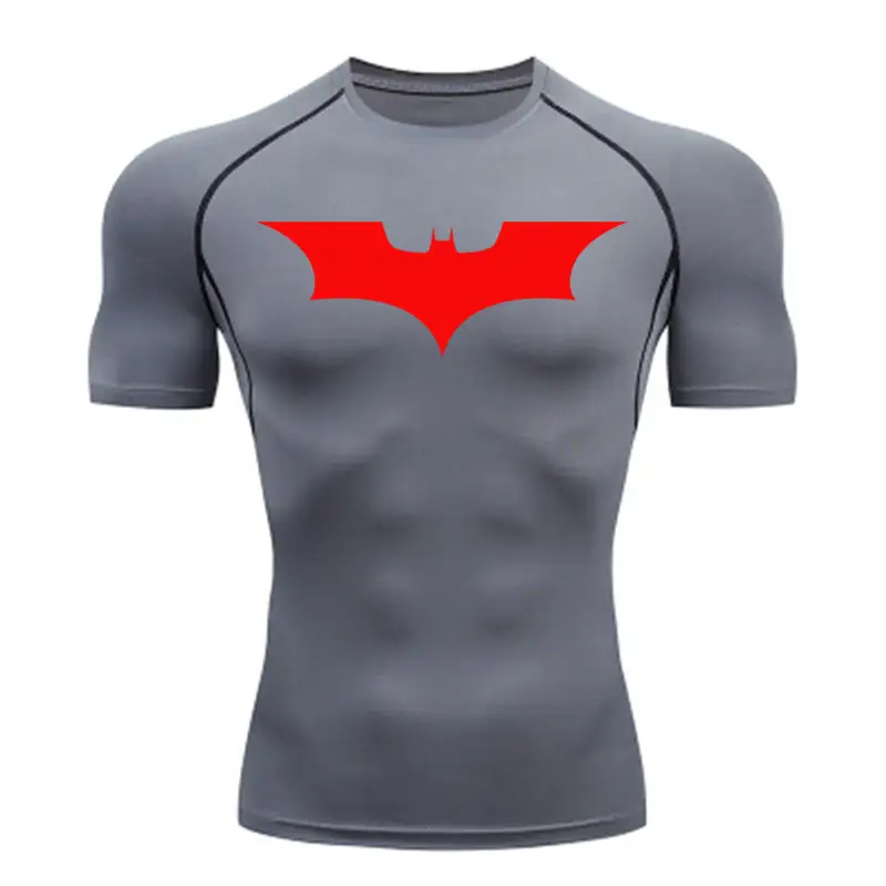 Men's Batman Graphic Compression T-Shirt Grey - Image 9