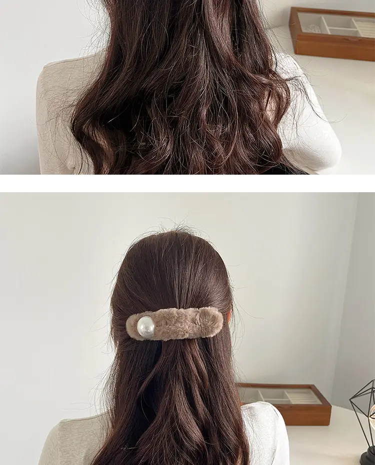 Furry Pearl Hairpin for Women Autumn Winter — feature 5