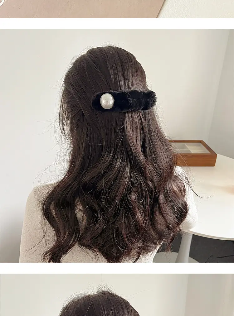 Furry Pearl Hairpin for Women Autumn Winter — feature 8