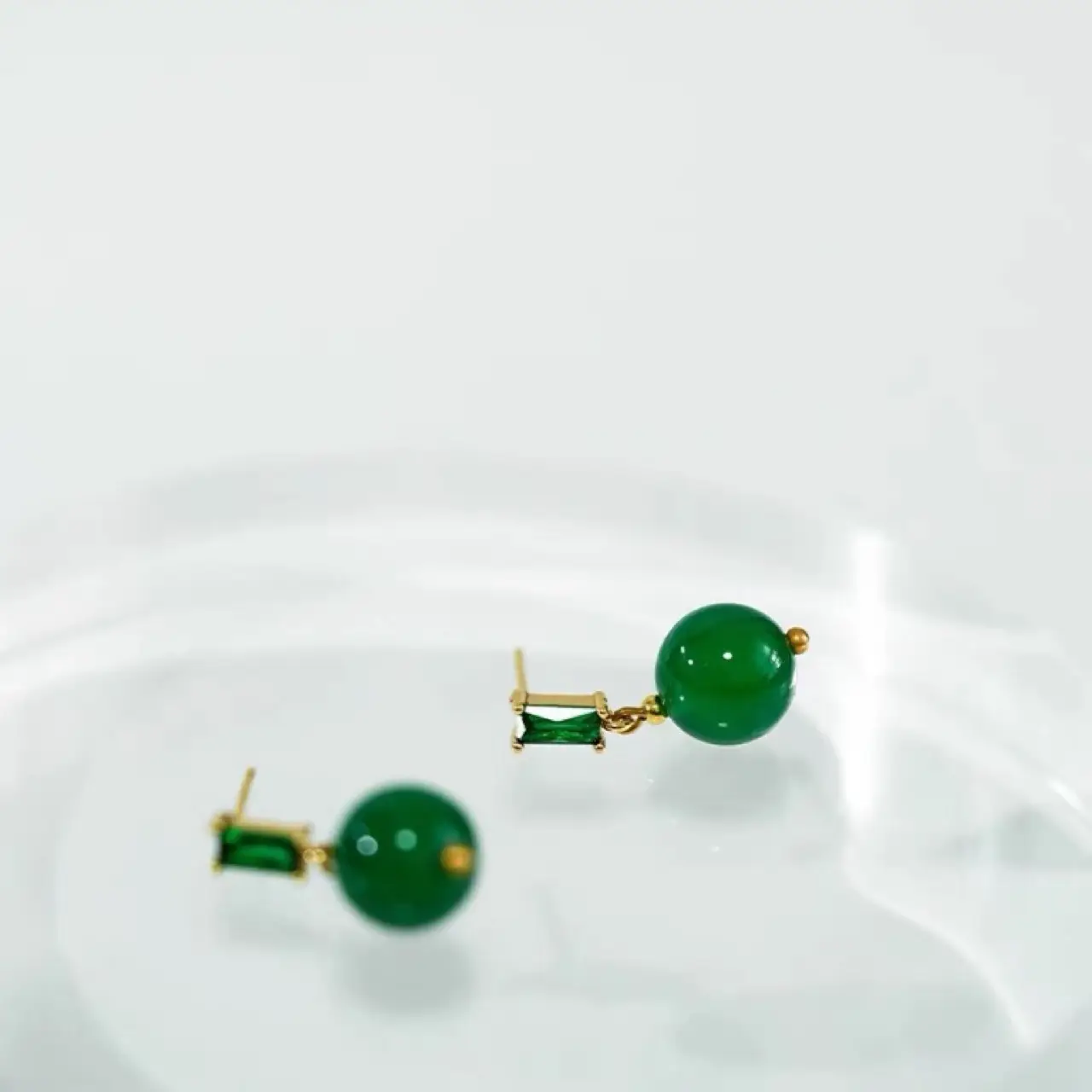 Natural Green Chalcedony Earrings 925 Silver - Image 3