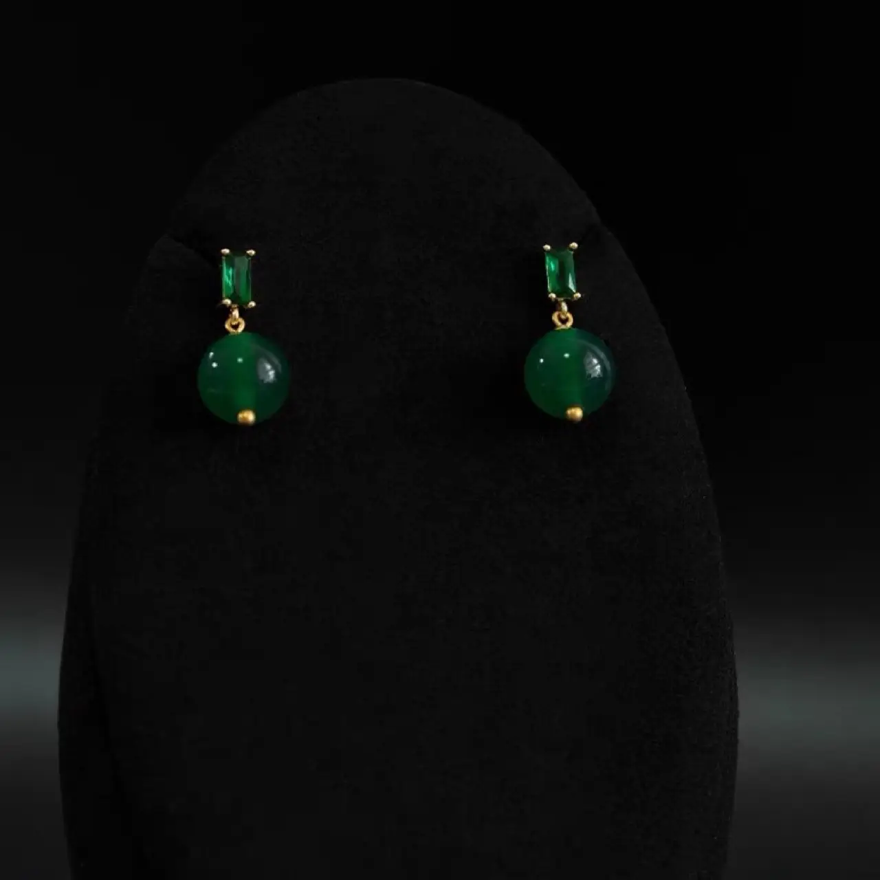 Natural Green Chalcedony Earrings 925 Silver - Image 4