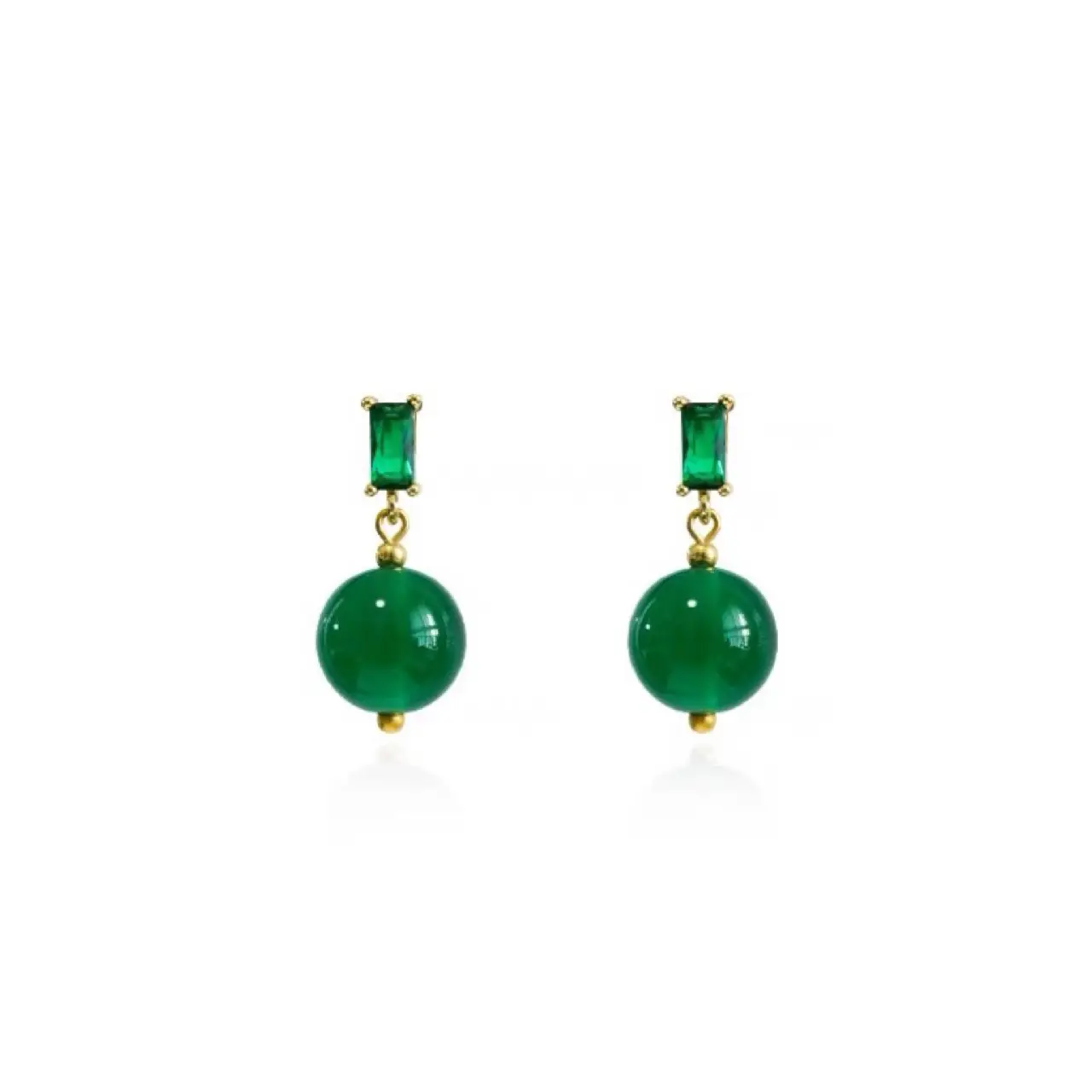 Natural Green Chalcedony Earrings 925 Silver - Image 5