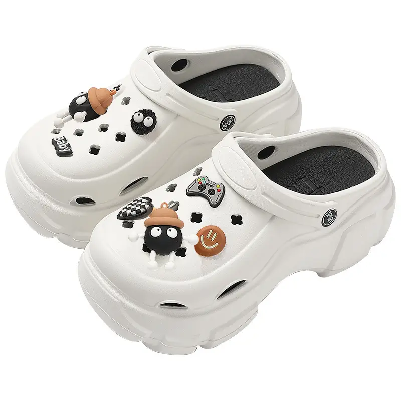 Thick-Soled Croc Shoes Women's Summer Outerwear Thick-Soled Beach Non-Slip Baotou Shit-Feeling Shoe Buckle Sandals and Slippers for Home Summer Wholesale