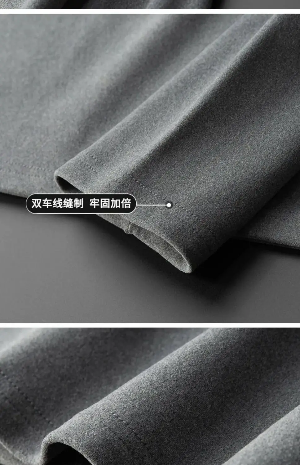 Men Half Turtleneck Velvet Warm T-Shirt Black — feature 19