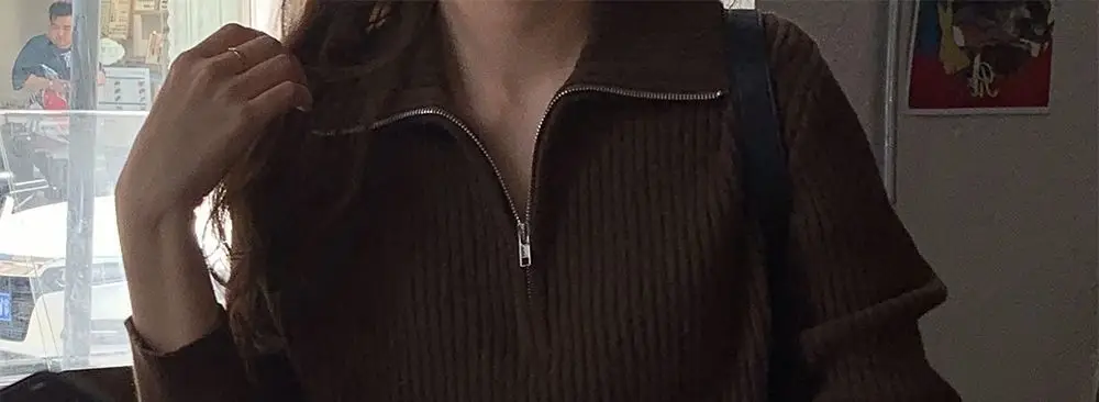 2026 Autumn/Winter New Zipper Sweater Knitwear for Women, Loose Fit, Stylish and Unique Design, Trendy Base Layer Top — feature 10