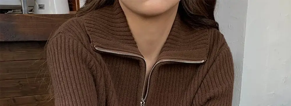 2026 Autumn/Winter New Zipper Sweater Knitwear for Women, Loose Fit, Stylish and Unique Design, Trendy Base Layer Top — feature 18