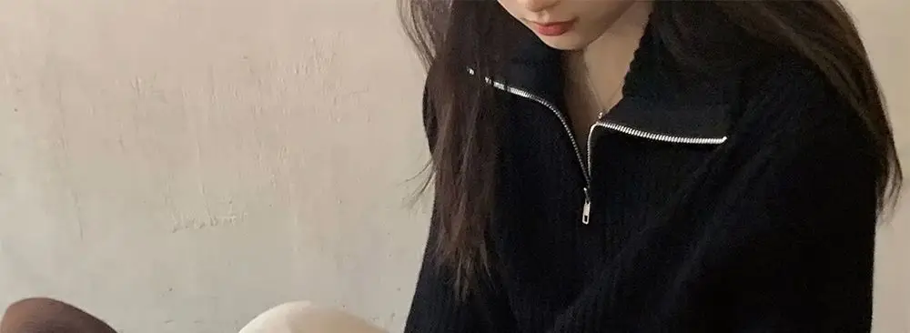 2026 Autumn/Winter New Zipper Sweater Knitwear for Women, Loose Fit, Stylish and Unique Design, Trendy Base Layer Top — feature 30