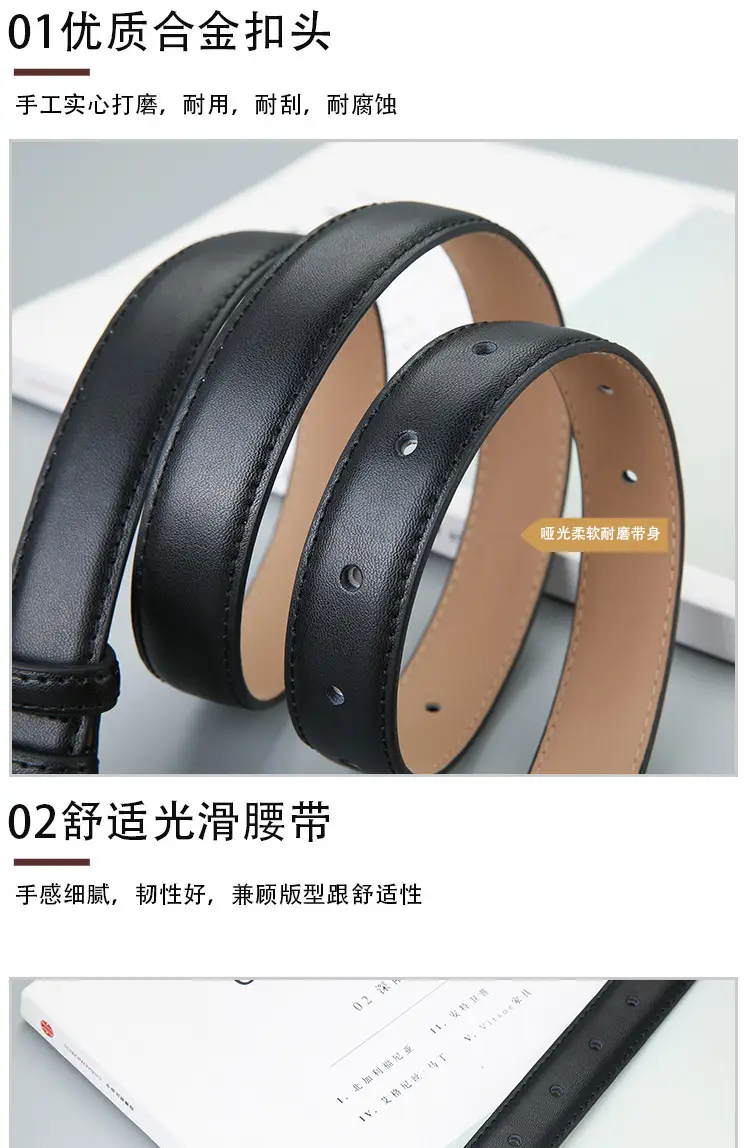 Women's Brown Leather Belt with Silver Buckle 2023 — feature 8