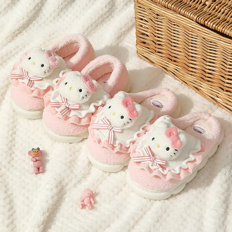 Children's Yugui dog slippers girls' bag heel winter indoor cartoon cute Sanrio baby cotton shoes wholesale