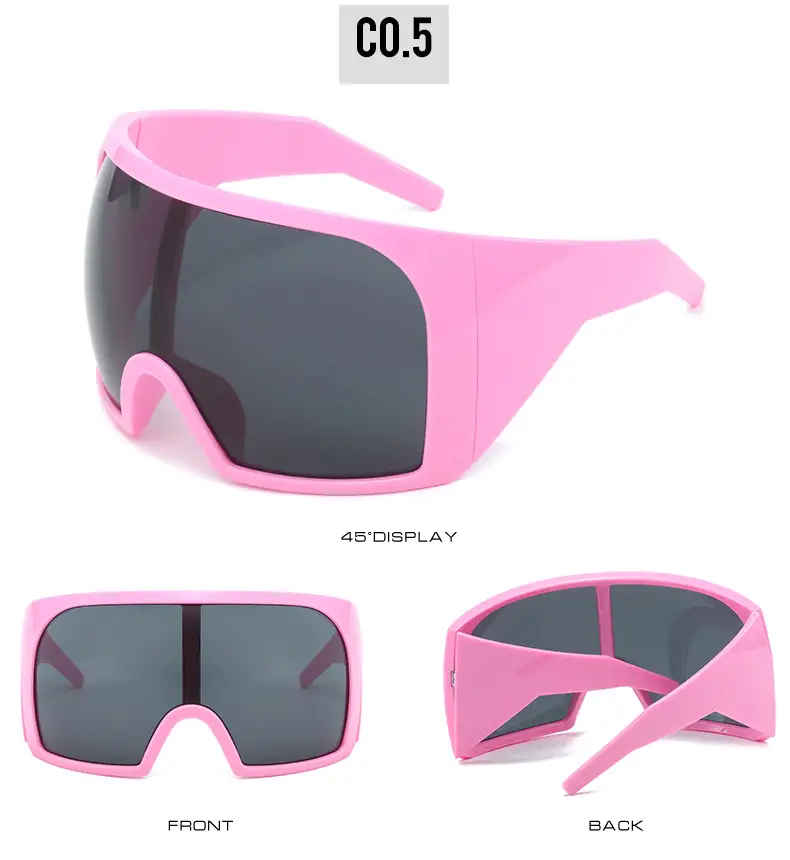 Futuristic Grey Wrap Around Sunglasses for Men Women β feature 11