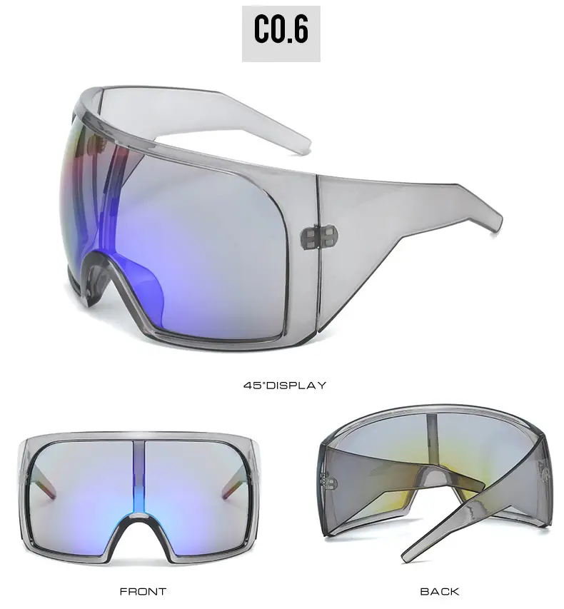 Futuristic Grey Wrap Around Sunglasses for Men Women β feature 12