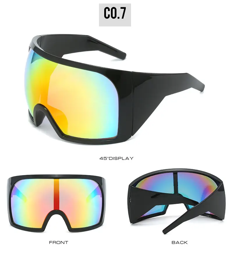 Futuristic Grey Wrap Around Sunglasses for Men Women β feature 13