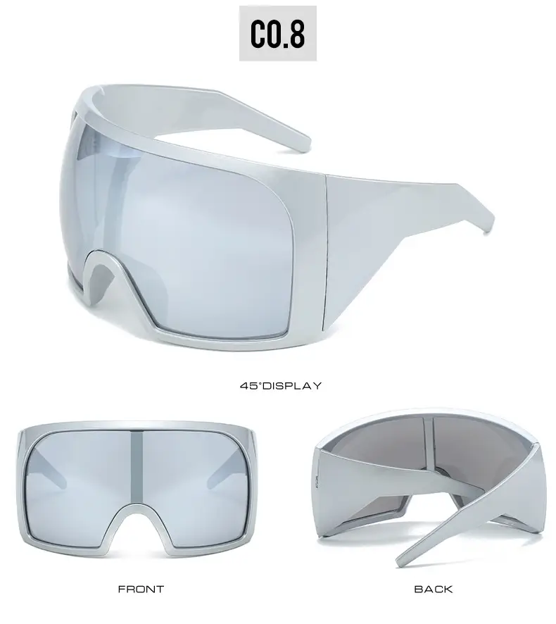 Futuristic Grey Wrap Around Sunglasses for Men Women β feature 14