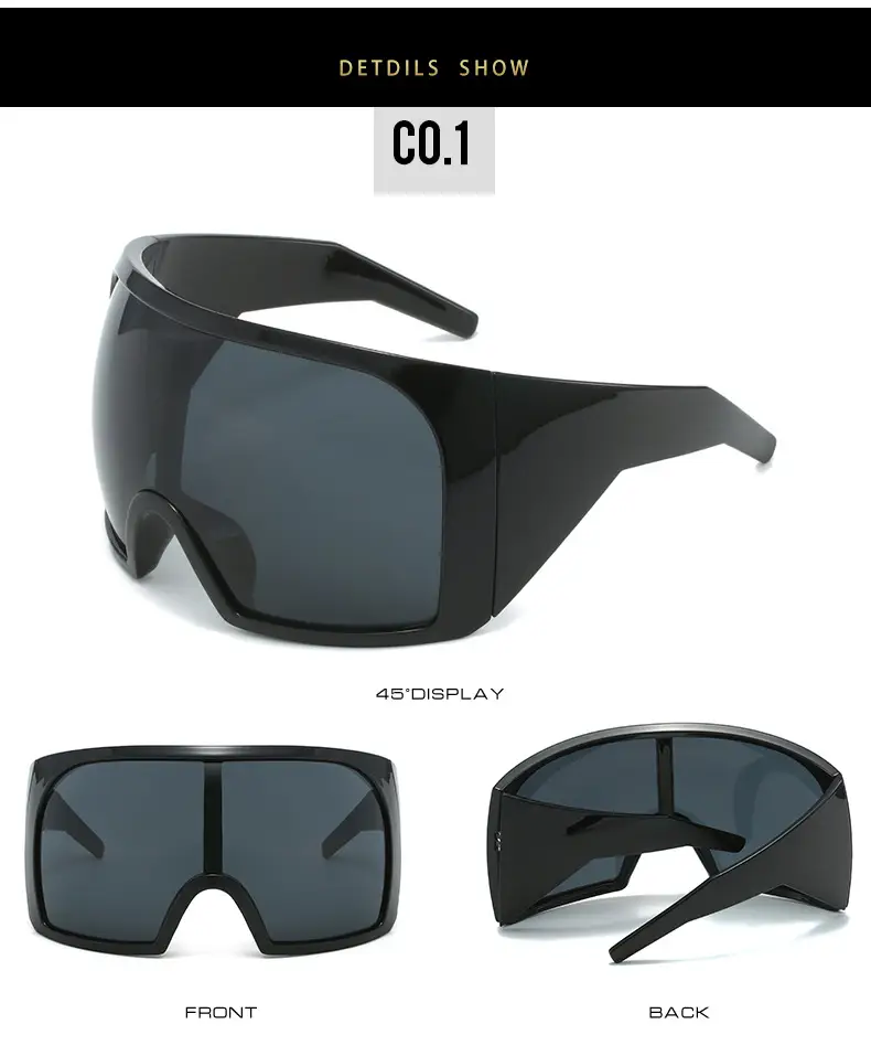 Futuristic Grey Wrap Around Sunglasses for Men Women β feature 7
