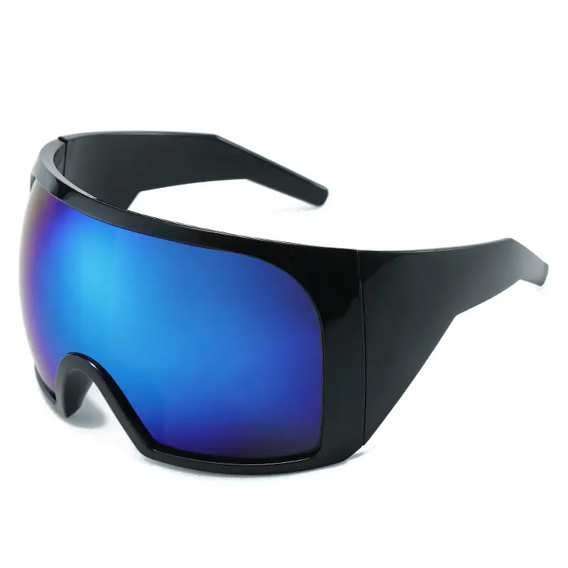 Futuristic Grey Wrap Around Sunglasses for Men Women - Image 10