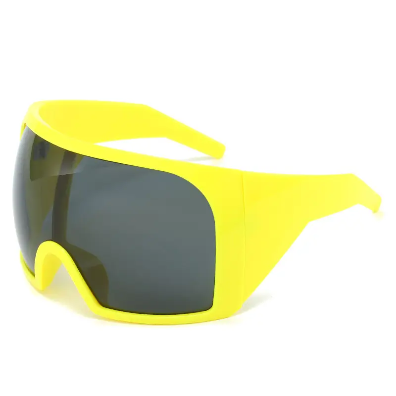 Futuristic Grey Wrap Around Sunglasses for Men Women - Image 3
