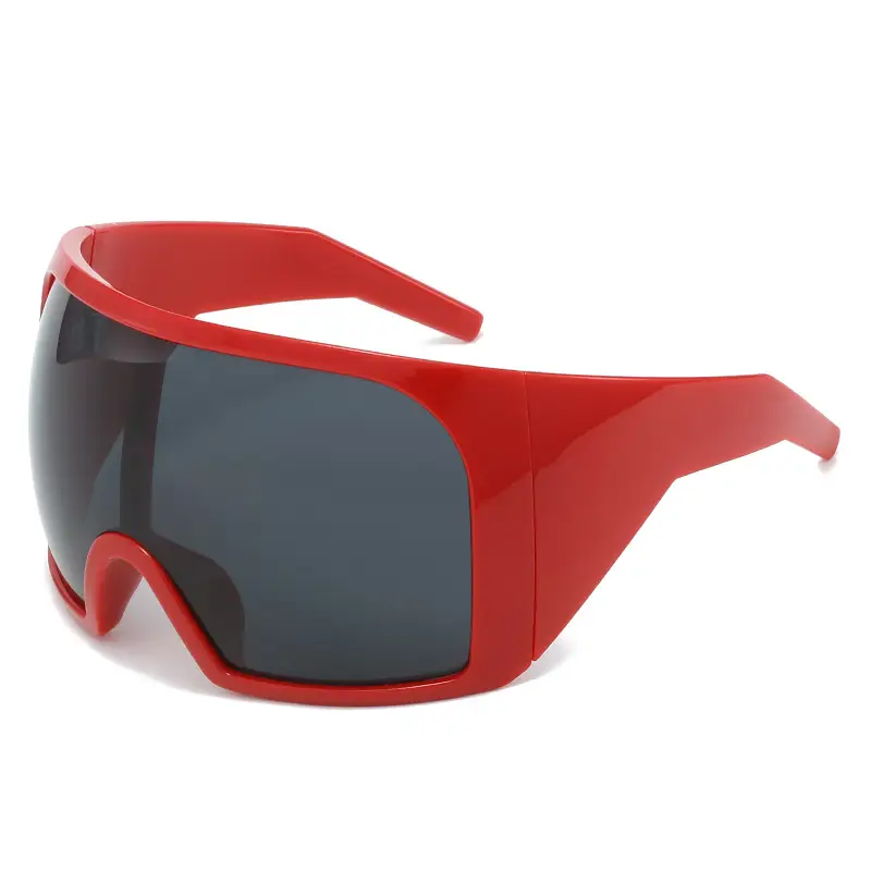 Futuristic Grey Wrap Around Sunglasses for Men Women - Image 4