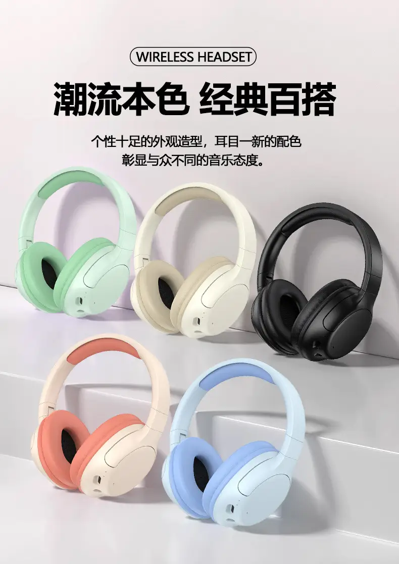 Wireless Bluetooth Headset Pink White Ultra Long Battery — feature 6