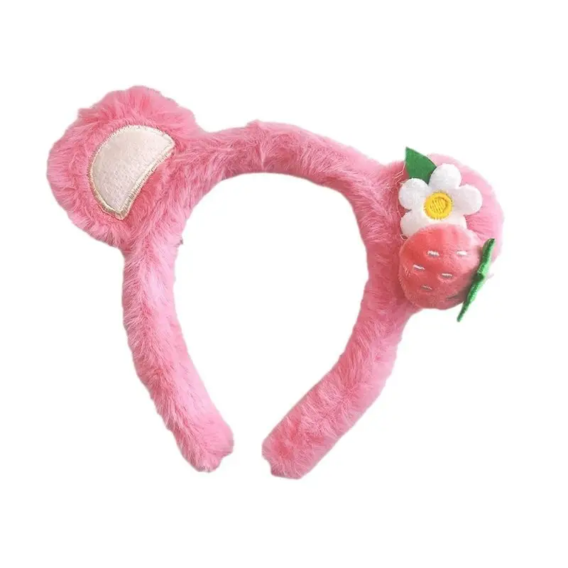 Pink Plush Bear Ear Hairband for Girls - Image 14