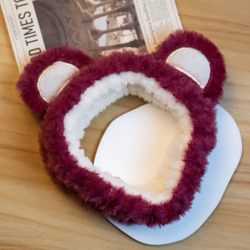 Pink Plush Bear Ear Hairband for Girls — feature 10