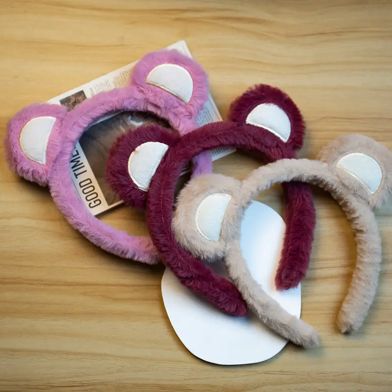 Pink Plush Bear Ear Hairband for Girls — feature 12